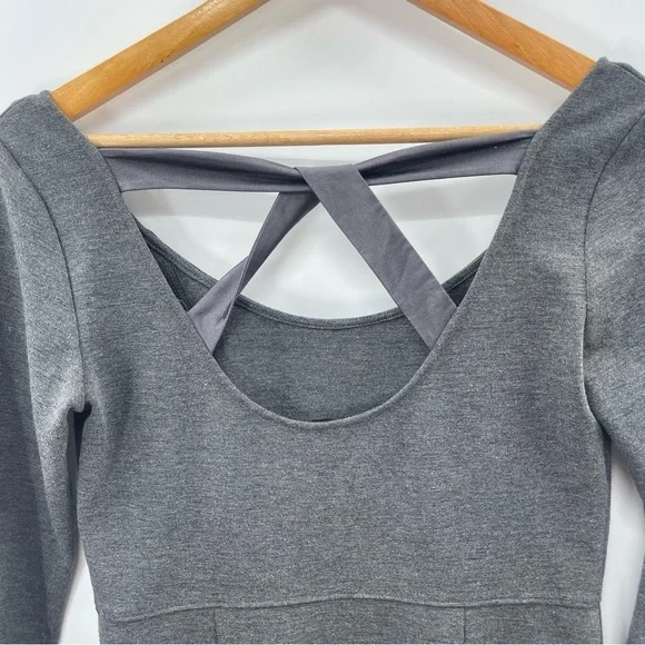 Club Monaco Gray 3/4 Sleeve Knee Length Dress Size Medium - Picture 5 of 9